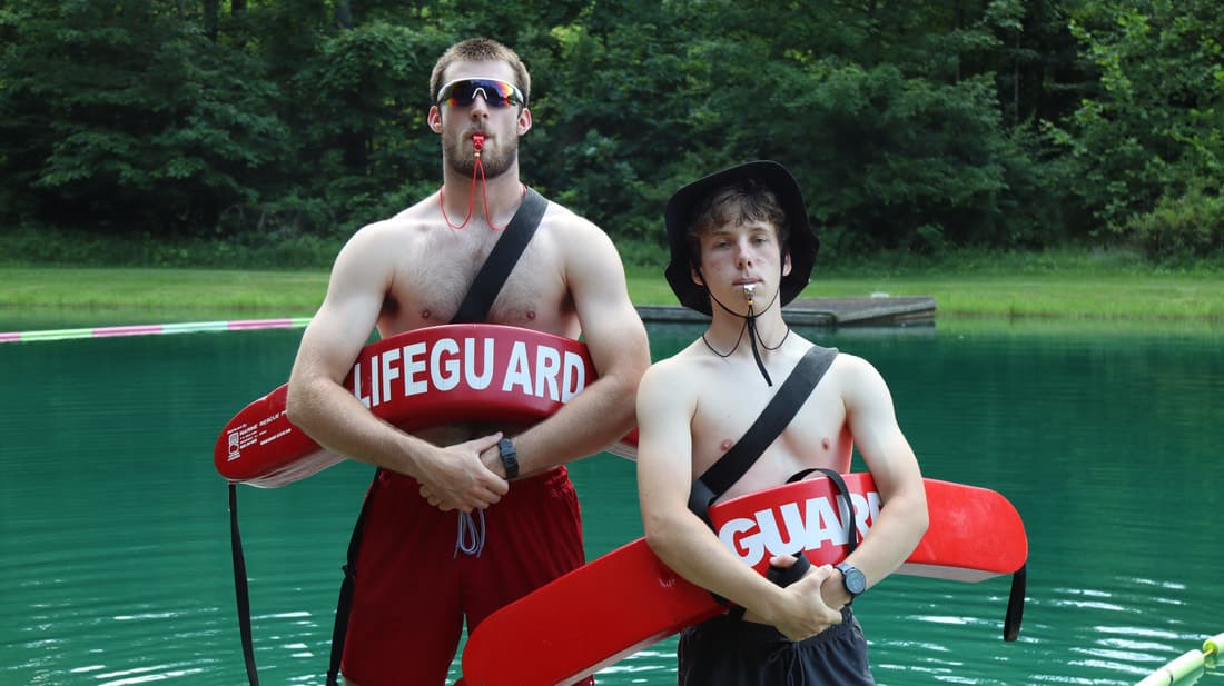 Lifeguard supervising the waterfront at Camp Otyokwah
